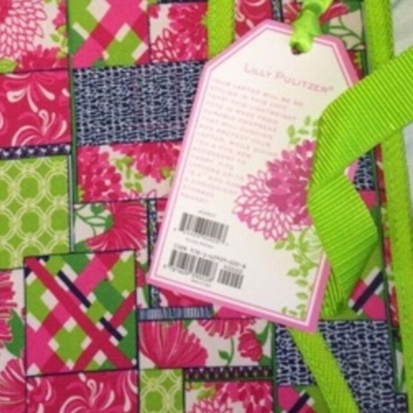 Lilly Pulitzer Patch Day Laptop Neoprene Computer Briefcase Tote Bag NWT - Picture 3 of 10